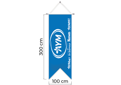 100X300 MAVİ KIRLANGIÇ BAYRAK